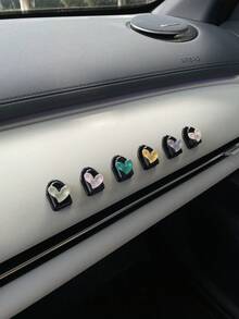 3個/6個裝愛心造型迷你車用掛鉤，高級優雅車內掛鉤，極簡愛心配件，ABS自黏式前置控制台收納掛鉤，卡通便利迷你奢華掛鉤，多功能隱形無痕車用掛鉤 - A - 查看 4