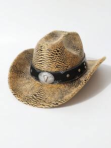 1pc Women's High-Quality Faux Crocodile Embossed Cowhide Leather Band Hat, European & American Style Western Cowboy Hat, Fashionable Minimalist Versatile Jazz Hat, Suitable For Daily Wear, Party, Western Themed Events, Gatherings, Cosplay, Graduation Ceremony, Masquerade Ball, Holiday, Birthday Celebration, Concert - Top Hat - View 5