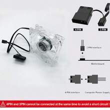 桌上型電腦機殼散熱風扇 RGB 變色燈 大尺寸 4-Pin 介面 串聯透明風扇 機殼散熱裝飾 散熱風扇 - 查看 6