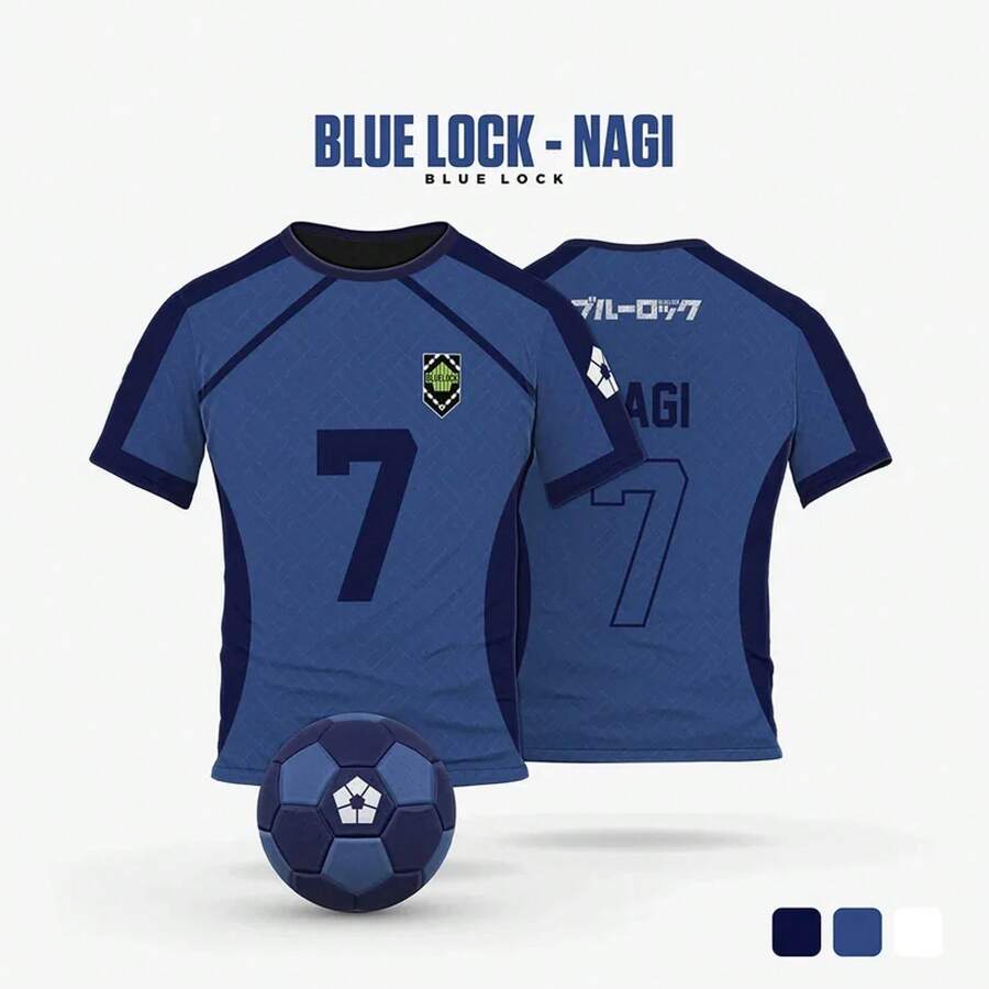 Nagi 3D Printed Anime Blue Lock Soccer Jersey For Men And Women, Short Sleeve, Sporty Style, Y2k, Harajuku, Cosplay. - L50324094637 - 查看 1