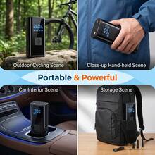 Car Tire Inflator Pump Electric Bicycle Pump, With Digital LCD Pressure Gauge, 150 PSI High Pressure Bicycle Pump, Rechargeable Portable Air Compressor, Automatic Inflation Suitable For Electric Bicycle, Motorcycle, Scooter, Smart Bicycle Pump With LCD Display And Type-C Interface - PR-325 - View 11