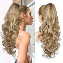 24 Inch European And American Style Drawstring Wavy Fiber Ponytail Hair Extension For Women, Everyday Wear - Multicolor - View 15