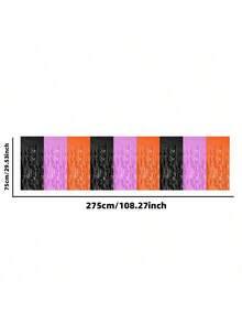 1pc Halloween Sequin Foil Tassel Table Skirt, Halloween Party Decoration, Suitable For Birthday, Back To School Party, Rectangular Round Table, Halloween Party Tabletop Decoration, Indoor Outdoor Party Supplies, Perfect Halloween Party Tabletop Decoration - A - View 10