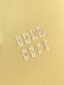 8pcs Clear Ring Anti-Slip Retainer, Simple Clear Plastic Ring Holder For Household - Clear - View 2