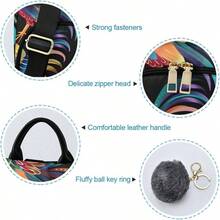 Fashion - Mochila ligera para mujer, para viajes, trabajo, uso diario, con pompones, gallos coloridos - inicial - Ver 6