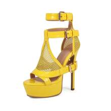 Plus-Size Women's Sexy Stage Nightclub Stiletto Sandals - 45-69 Yellow - View 9