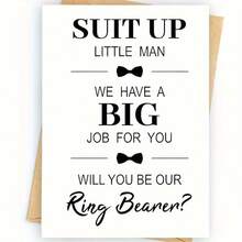 1pc, Wedding Card, Proposal Card, Will You Be My Ring Bearer? - Includes Envelope - Sets - View 8