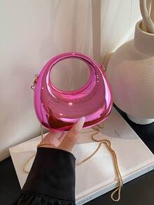 New Acrylic Mini Bag Fashion Evening Bag Chain Shoulder Crossbody Bag - Pink - View 6