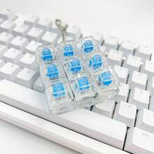 9-Key Mechanical Keyboard Switch Stress Relief Toy, Clicky Keychain Fidget Gadget, Mini Mechanical Button Clicker, Portable Anxiety Relief Toy For Adults And Teens, Sensory Decompression Accessory - Multicolor - View 9