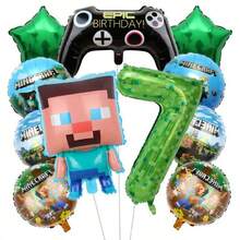 New Steve Pixel World MC Themed Party Balloon Set Birthday Party Decoration Balloons - View 9