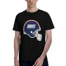 New York Giants Men's T-Shirt, Soft And Stretchy Cotton, Round Neck, Comfortable Slim Fit, Breathable And Durable, Basic For Everyday Wear, Office Or Casual Outings - 黑色 - 查看 4