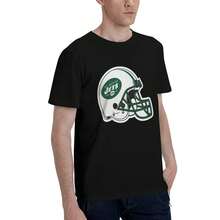 Ne-w-York-Jets Camiseta Hombre Algodón Suave y Elástica Cuello Redondo, Corte Ajustado Cómodo, Transpirable y Resistente Básica para Diario, Oficina o Salidas Casuales - Negro - Ver 5