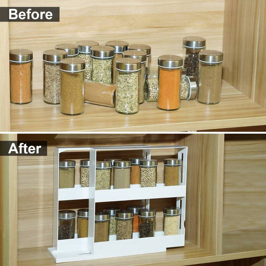 1pc Multi-Functional Rotating Storage Organizer, Smooth-Spinning Non-Slip Turntable, Space-Saving Large Capacity Tray For Kitchen Cabinet, Pantry, Bathroom Countertop, Cosmetics & Medicine Bottles - View 1