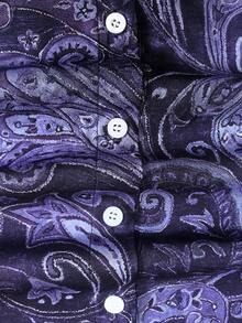 Plus Size Women Retro Cashew Flower Print Button Down Short Sleeve Shirt Blouse Vacation Summer - Purple - View 8