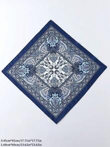 1 buah Syal Persegi Motif Paisley untuk Wanita, Bahan Poliester, Cocok untuk Padu Padan Fesyen Sehari-hari - MultiWarna - View 6