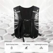 配備 2L 與 500ML 水袋的補水背包，跑步背心背包，輕量保溫登山背包附雨罩，中性款，適用於跑步、騎行、單車、攀岩 - 黑色背包+水杯+水袋 - 查看 9
