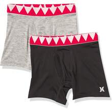 Hurley Boys Classic Boxer Briefs (2-Pack)-Discontinued - Black/Grey Shark - View 1