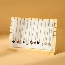 1 support d'affichage de pendentif de collier en bois amovible, présentoir à bijoux, support robuste, accessoire d'exposition, affichage et rangement, convient pour des occasions comme Noël, peut être utilisé dans les chambres, les salles de maquillage, les comptoirs à bijoux et en toute saison. - Support collier plaque support - Voir 5