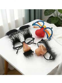 1pc Random Style Funny Glasses, Halloween April Fools' Day Birthday Party Costume Prop, Instantly Ignite Party Atmosphere, Fun Party Gathering Funny Nose & Mustache Glasses Gift, Hilarious Prank Holiday Performance Glasses, Various Styles - One Size Fits All - View 6