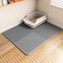 Double-Layer Honeycomb Design Cat Litter Mat, Waterproof, Anti-Slip And Urine-Collecting Function, Helps Collect Cat Litter, Suitable For Various Cat Litter Boxes, Sandboxes, Cat Supplies, Cat Bedding, Cat Beds, Dog Feeding Mat, Urine-Proof Mat, Sleeping Mat - Black - View 6