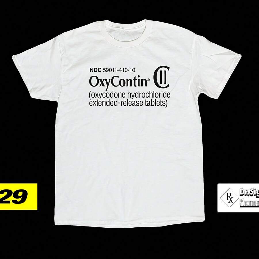 Oxycontin Oxycodone Hydrochloride White T-Shirt - 款式 - 查看 1