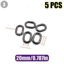 HSDOUBLE 5pcs Oval Metal Spring Hook Keychains, Suitable For Keyring Lanyards, Pet Collar Buckles, Wallet Keyring Replacement Parts - 5pcs - View 40
