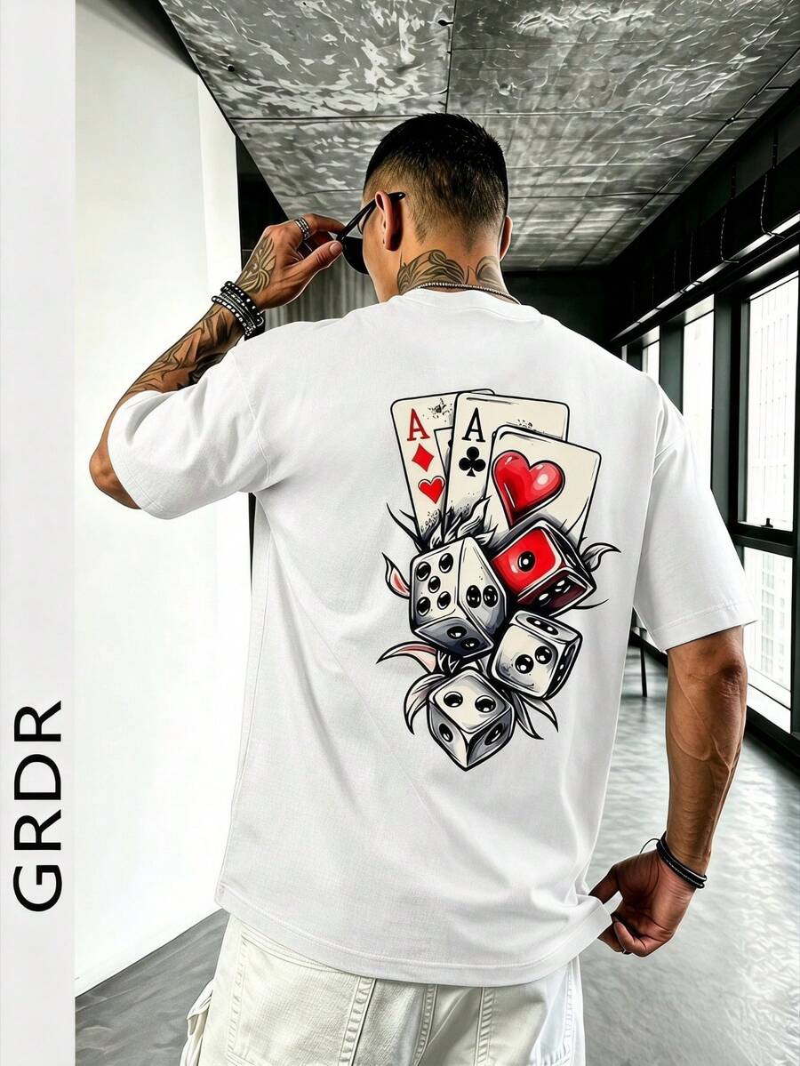 GRDR 男士时尚印花宽松短袖T恤 | 精致设计 | 夏季必备 | 百搭易配 | 展现你的风格