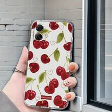 Funda de teléfono con diseño de corazón de cereza retro para Moto Edge 20, 30, 40NEO, 50 Pro, Edge+ (2023), G5G (2023/2024), Power (2025), G05, G13, G14, G15, G23, G24, G32, G34, G35, G45, G50, G52, G54, G55, G60, G72, G75, G82, G84, G85, E22i – Funda protectora transparente a prueba de golpes de TPU con diseño de dibujos animados, elegante y creativa, de carcasa suave. - transparente - Ver 4