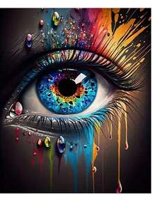 Splatter Eyes 卡通家庭 5D 新鑽石畫馬賽克鑽石貼紙 現代藝術 全圓壁掛裝飾 家居客廳裝飾畫 手作貼紙 - 套裝 - 查看 8
