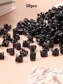 50/100pcs Women's Small Hair Claw Clips, Hair Clips For Braiding, Non-Damaging Hair Clips For Securing Loose Hair And Bangs - Black - View 8