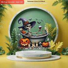 Halloween New Exquisite Skeleton Bathtub Pumpkin Decor 2D Flat UV Printed Acrylic Wholesale - 1PC - View 1