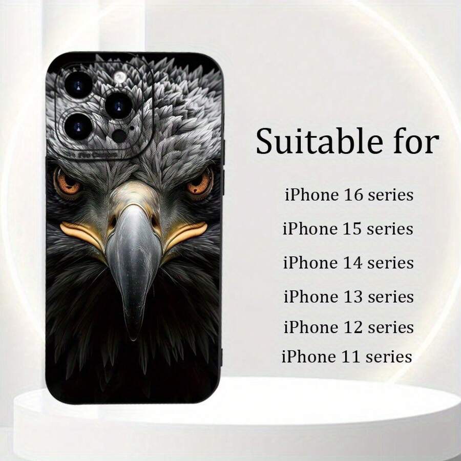 Funda de teléfono simple y reforzada, adecuada para todos los modelos de y . Funda de teléfono con diseño de cierre tipo águila, nueva, moderna, de alta calidad y acabado mate, a prueba de golpes y anti-caídas. Unisex, compatible con 16, 15, 14, 13, 12, 11, X, XR, XS, 8, 7, SE Mini, Plus, ideal como regalo para novio o novia, o como obsequio de cumpleaños. - (Un color) 1 unidad por paquete - Ver 1