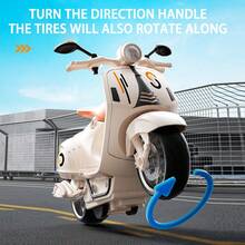 1 Pc Children's Retro Motorcycle Inertia Driving Light Simulation Sound Effect Little Sheep Model Baby Toy Display Piece - Multicolor - View 4