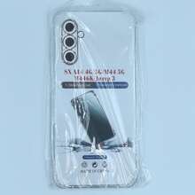 Galaxy 透明氣墊防震手機殼 1.5mm 加厚四角氣囊 鏡頭加高保護 TPU 軟殼 - 無色 - 查看 145