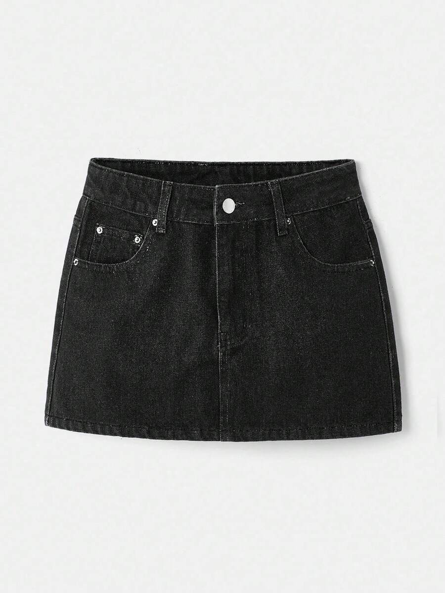 Women Denim Skirts - Negro 2 - View 1