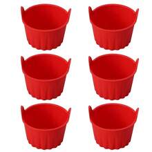 6pcs Silicone Baking Molds Cups, Non-Stick Easy Release, Multi-Functional Cooking Molds, Suitable For Air Fryer, Oven, Microwave, Can Make Cake, Pudding, Boiled Egg, Steamed Egg, Cookie, Home Holiday Dessert Decoration Molds, Kitchen Baking Decoration Molds, Heat Resistant, Reusable - Multicolor - View 18