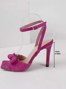 Fashionable And Elegant Women's High Heel Ankle Strap Sandals - Hot Pink - View 3