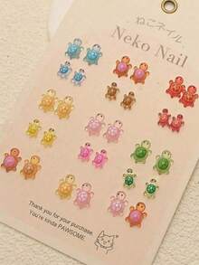 100/300/500pcs Mini Sea Turtle Figurines, Small Ocean Animal Sculptures Made Of Shiny Resin, Suitable For DIY Garden Decor, Dollhouse, Aquarium Decoration, Colorful Cartoon DIY Accessories, Water Tank Turtle Model, Turtle Shaped Nail Accessories. Suitable As Small Gifts For Birthday And Wedding [Please Note The Size, These Are Small] - Multicolor - View 5