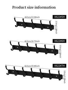 1pc Over-The-Door Coat Rack - Coat Hook Rack, No Drilling Required, Clothing Storage Rack, Entryway Door Coat Rack, Wall-Mounted Coat Hook - Black - View 3
