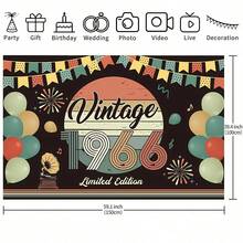 60th Birthday Decoration Set, Unisex, Includes Pre-Set 1966 Vintage Banner Party Decorations And 1966 Backdrop, Suitable For 60th Birthday Party Or Retirement Party Decoration - View 5