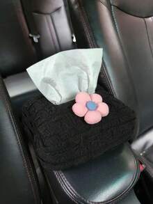 1件裝蝴蝶結裝飾汽車面紙盒 花卉蝴蝶結面紙盒 車用面紙架 汽車裝飾收納盒 車用面紙抽屜式扶手箱盒 汽車內飾配件 車內裝飾 - 泡芙 - 查看 11