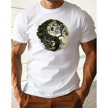 Pa Cultural, Unisex Round Neck T-Shirt, Casual Top, 100% Cotton, Summer Casual Round Neck T-Shirt, Perfect Gift For Friends And Family, Casual And Loungewear. - 白色 - 查看 3