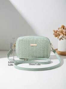 New Quilted Diamond Pattern Shoulder Crossbody Mini Bag For Women - Green - View 3