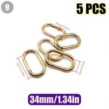 HSDOUBLE 5pcs Oval Metal Spring Hook Keychains, Suitable For Keyring Lanyards, Pet Collar Buckles, Wallet Keyring Replacement Parts - 5pcs - View 11