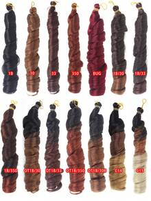 Loose Wave Spiral Curl Braiding Hair Extensions, High Temperature Ombre Pre Stretched Synthetic Crochet Hair - 彩色 - 查看 2