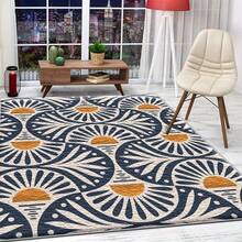 1 pieza, Alfombra con estampado de girasol geométrico bohemio, estilo artístico fresco para decoración del hogar - Lavable y fácil de limpiar, adecuada para sala de estar, dormitorio, cocina, estudio, entrada, lavandería, regalo de decoración del hogar; Alfombra de sala de estar: Alfombra de sala de estar, Alfombra, Alfombra de área de sala de estar, Alfombra de área pequeña, Tapete, Decoración del hogar, Alfombra de sala de estar grande, Decoración del hogar de sala de estar, Decoración de la habitación, Alfombra lavable - Multicolor - Ver 3