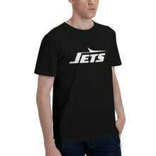 New York Jets Men's T-Shirt, Soft And Stretchy Cotton, Round Neck, Comfortable Slim Fit, Breathable And Durable, Basic For Everyday Wear, Office Or Casual Outings - 黑色 - 查看 5