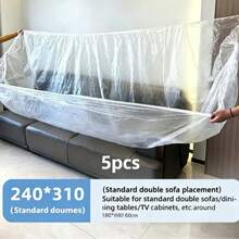 Expandable Transparent Plastic Dust Cover Large Size Furniture Dust Barrier Suitable For Home Decor And Long-Term Storage - White - View 12