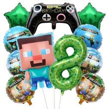 New Steve Pixel World MC Themed Party Balloon Set Birthday Party Decoration Balloons - View 20