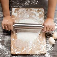 Heavy Duty Stainless Steel Rolling Pin - Non-Slip Grip, Round End Design For Baking, Suitable For Pastries, Cookies, Pasta - Commercial And Home Kitchen Use - Easy To Clean And Rust-Resistant - Great For Christmas, Halloween, Thanksgiving, Easter And Other Holidays - Ideal Gift For Home Baking Enthusiasts, Stylish Cylindrical Design, Durable Kitchen Tool, Pasta Rolling, Cookie Baking, Professional Grade Roller, Cylindrical Design, Rust-Resistant Material, Baking Roller, Pastry Rolling Pin, Baking Enthusiasts - Multicolor - View 5